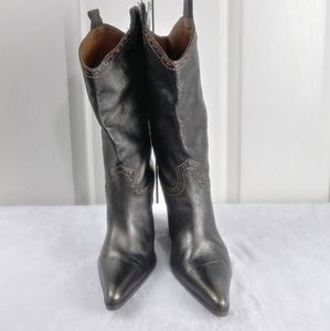 Nicole Kim Leather Western Style Boots